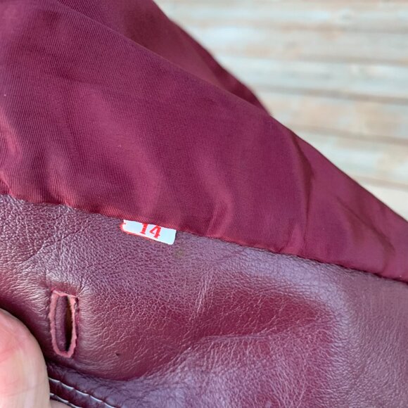 Vintage Di Costa Leather Overcoat Trench Coat Small Burgundy Belted 60s - Picture 12 of 16